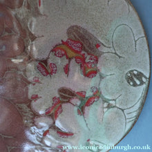 Load image into Gallery viewer, STUDIO POTTERY. Heavy Duty Trivet or Teapot Stand with Abstract Floral Motifs. Crich Pottery (Diana Worthy). 8 inch diameter

