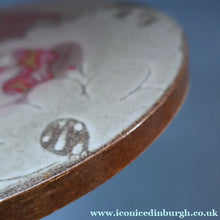 Load image into Gallery viewer, STUDIO POTTERY. Heavy Duty Trivet or Teapot Stand with Abstract Floral Motifs. Crich Pottery (Diana Worthy). 8 inch diameter
