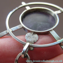 Load image into Gallery viewer, Stylish Vintage 1980s Hallmarked Silver Scottish Pendant with Amethyst Inclusion
