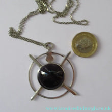 Load image into Gallery viewer, Stylish Vintage 1980s Hallmarked Silver Scottish Pendant with Amethyst Inclusion
