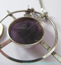 Load image into Gallery viewer, Stylish Vintage 1980s Hallmarked Silver Scottish Pendant with Amethyst Inclusion
