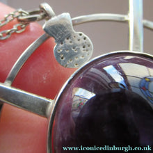 Load image into Gallery viewer, Stylish Vintage 1980s Hallmarked Silver Scottish Pendant with Amethyst Inclusion
