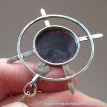 Load image into Gallery viewer, Stylish Vintage 1980s Hallmarked Silver Scottish Pendant with Amethyst Inclusion
