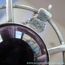 Load image into Gallery viewer, Stylish Vintage 1980s Hallmarked Silver Scottish Pendant with Amethyst Inclusion
