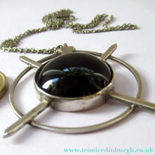 Load image into Gallery viewer, Stylish Vintage 1980s Hallmarked Silver Scottish Pendant with Amethyst Inclusion
