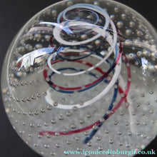 Load image into Gallery viewer, SCOTTISH PAPERWEIGHT. 1981 Scottish CAITHNESS GLASS Paperweight entitled CONGRATULATIONS by Colin Terris
