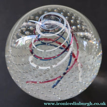 Load image into Gallery viewer, SCOTTISH PAPERWEIGHT. 1981 Scottish CAITHNESS GLASS Paperweight entitled CONGRATULATIONS by Colin Terris
