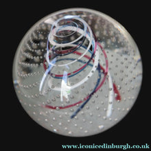 Load image into Gallery viewer, SCOTTISH PAPERWEIGHT. 1981 Scottish CAITHNESS GLASS Paperweight entitled CONGRATULATIONS by Colin Terris

