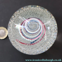 Load image into Gallery viewer, SCOTTISH PAPERWEIGHT. 1981 Scottish CAITHNESS GLASS Paperweight entitled CONGRATULATIONS by Colin Terris
