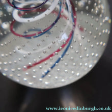 Load image into Gallery viewer, SCOTTISH PAPERWEIGHT. 1981 Scottish CAITHNESS GLASS Paperweight entitled CONGRATULATIONS by Colin Terris
