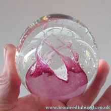 Load image into Gallery viewer, 1980s Innes Burns Pink Cauldron Caithness Scottish Glass Paperweight
