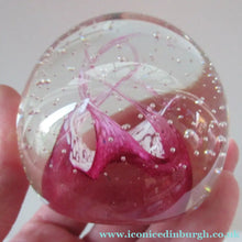 Load image into Gallery viewer, 1980s Innes Burns Pink Cauldron Caithness Scottish Glass Paperweight
