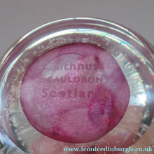 Load image into Gallery viewer, 1980s Innes Burns Pink Cauldron Caithness Scottish Glass Paperweight
