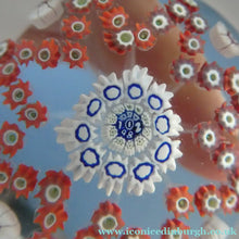 Load image into Gallery viewer, 1982 WHITEFRIARS Faceted Paperweight with Double Overlay. Star of Roses by Colin Terris
