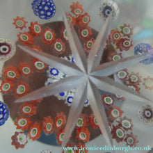 Load image into Gallery viewer, 1982 WHITEFRIARS Faceted Paperweight with Double Overlay. Star of Roses by Colin Terris
