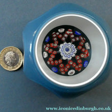 Load image into Gallery viewer, 1982 WHITEFRIARS Faceted Paperweight with Double Overlay. Star of Roses by Colin Terris
