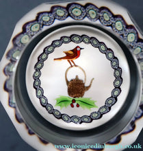 Load image into Gallery viewer, Scottish Caithness Glass Paperweight: ROBIN AND KETTLE by Colin Terris 1983

