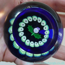 Load image into Gallery viewer, 1987 Vintage CAITHNESS GLASS Miniature Faceted Paperweight with Thistle
