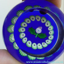 Load image into Gallery viewer, 1987 Vintage CAITHNESS GLASS Miniature Faceted Paperweight with Thistle
