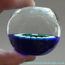 Load image into Gallery viewer, 1987 Vintage CAITHNESS GLASS Miniature Faceted Paperweight with Thistle
