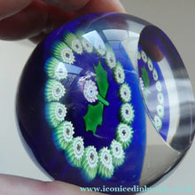 Load image into Gallery viewer, 1987 Vintage CAITHNESS GLASS Miniature Faceted Paperweight with Thistle
