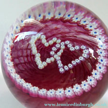 Load image into Gallery viewer, 1989 Caithness Paperweight. Double Heart or LUCKENBOOTH Motif by COLIN TERRIS
