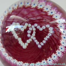 Load image into Gallery viewer, 1989 Caithness Paperweight. Double Heart or LUCKENBOOTH Motif by COLIN TERRIS
