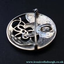 Load image into Gallery viewer, 1989 Ola Gorie Scottish Silver Brooch. Large Design with Two Celtic Birds with Undulating Plumes - Ola Gorie
