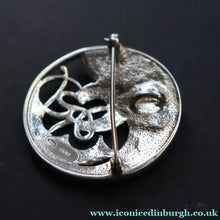 Load image into Gallery viewer, 1989 Ola Gorie Scottish Silver Brooch. Large Design with Two Celtic Birds with Undulating Plumes - Ola Gorie
