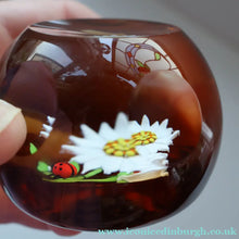 Load image into Gallery viewer, Vintage LIMITED EDITION 1990 Caithness Glass Paperweight. Entitled "Daisy and Ladybird" by William Manson
