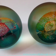 Load image into Gallery viewer, SCOTTISH PAPERWEIGHTS. PAIR of Boxed Vintage Caithness Paperweights. Alpha and Omega. LIMITED EDITION of 150
