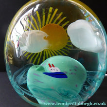 Load image into Gallery viewer, Caithness Glass Paperweight. FANTASY ISLAND: (Sailing By) Designed by Sarah Peterson
