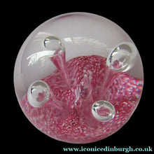 Load image into Gallery viewer, SCOTTISH PAPERWEIGHT: Vintage Caithness Paperweight: MOONFLOWER by Colin Terris. Pink Version
