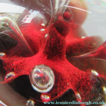 Load image into Gallery viewer, SCOTTISH PAPERWEIGHT: Vintage Caithness Paperweight: MOONFLOWER by Colin Terris. Red Version
