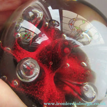 Load image into Gallery viewer, SCOTTISH PAPERWEIGHT: Vintage Caithness Paperweight: MOONFLOWER by Colin Terris. Red Version
