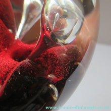 Load image into Gallery viewer, SCOTTISH PAPERWEIGHT: Vintage Caithness Paperweight: MOONFLOWER by Colin Terris. Red Version
