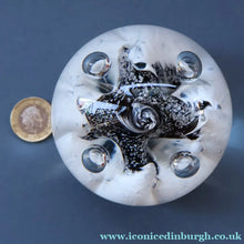 Load image into Gallery viewer, SCOTTISH PAPERWEIGHT: Vintage Caithness Paperweight: MOONFLOWER by Colin Terris. White Version
