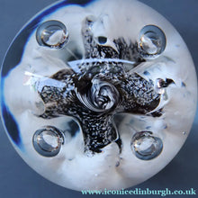 Load image into Gallery viewer, SCOTTISH PAPERWEIGHT: Vintage Caithness Paperweight: MOONFLOWER by Colin Terris. White Version
