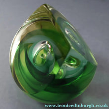 Load image into Gallery viewer, SCOTTISH PAPERWEIGHT: Vintage 1990s Caithness Paperweight: ORGANIC (Green)
