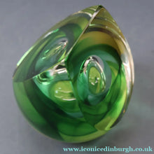Load image into Gallery viewer, SCOTTISH PAPERWEIGHT: Vintage 1990s Caithness Paperweight: ORGANIC (Green)
