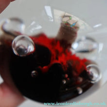 Load image into Gallery viewer, SCOTTISH PAPERWEIGHT: Vintage Caithness Paperweight: MOONFLOWER by Colin Terris. Red Version 
