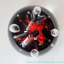 Load image into Gallery viewer, SCOTTISH PAPERWEIGHT: Vintage Caithness Paperweight: MOONFLOWER by Colin Terris. Red Version 

