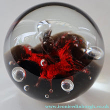 Load image into Gallery viewer, SCOTTISH PAPERWEIGHT: Vintage Caithness Paperweight: MOONFLOWER by Colin Terris. Red Version 
