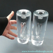 Load image into Gallery viewer, 1990s Large Timo Sarpaneva Chunky Clear Glass "JANUS" Candlestick for Iittala
