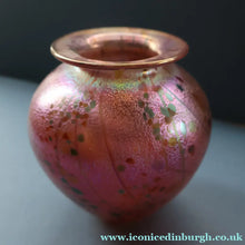Load image into Gallery viewer, LARGE 1990s Isle of Wight Pink AZURENE Globular Studio Glass with Paper Label
