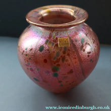 Load image into Gallery viewer, LARGE 1990s Isle of Wight Pink AZURENE Globular Studio Glass with Paper Label
