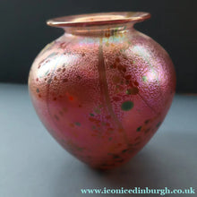 Load image into Gallery viewer, LARGE 1990s Isle of Wight Pink AZURENE Globular Studio Glass with Paper Label
