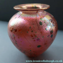 Load image into Gallery viewer, LARGE 1990s Isle of Wight Pink AZURENE Globular Studio Glass with Paper Label
