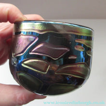 Load image into Gallery viewer, Vintage MALTESE Phoenician Peacock Lustre Small Bowl with Etched Signature - European Glass
