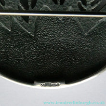 Load image into Gallery viewer, 1990s OLA GORIE Silver Brooch: Ingibiorg Oval RUNIC Brooch with Pierced Tree Motif
